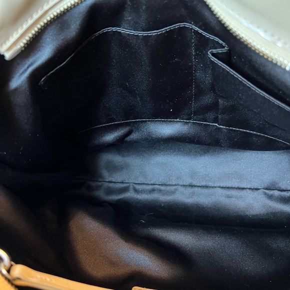 COACH Navy Blue and Khaki Signature C City Canvas and Leather Zipper Tote Bag - Picture 12 of 12